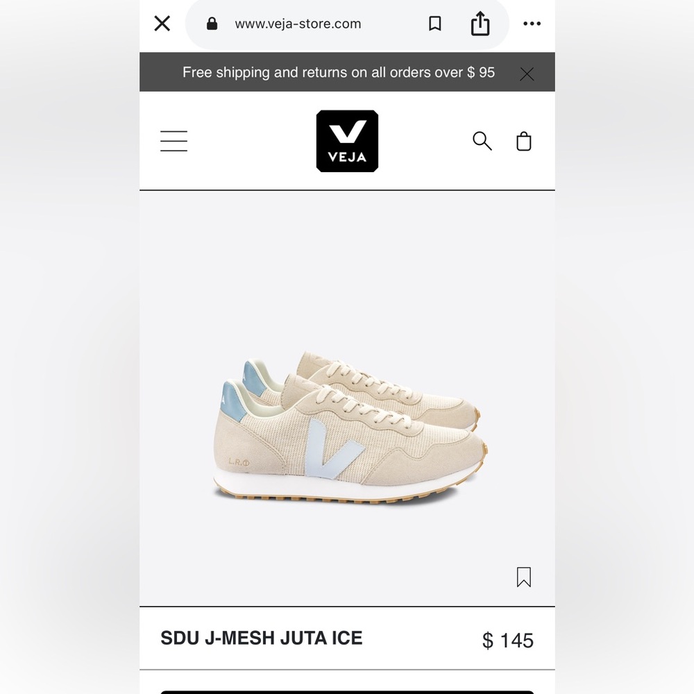 Veja Women's Beige and Light Blue Sneakers